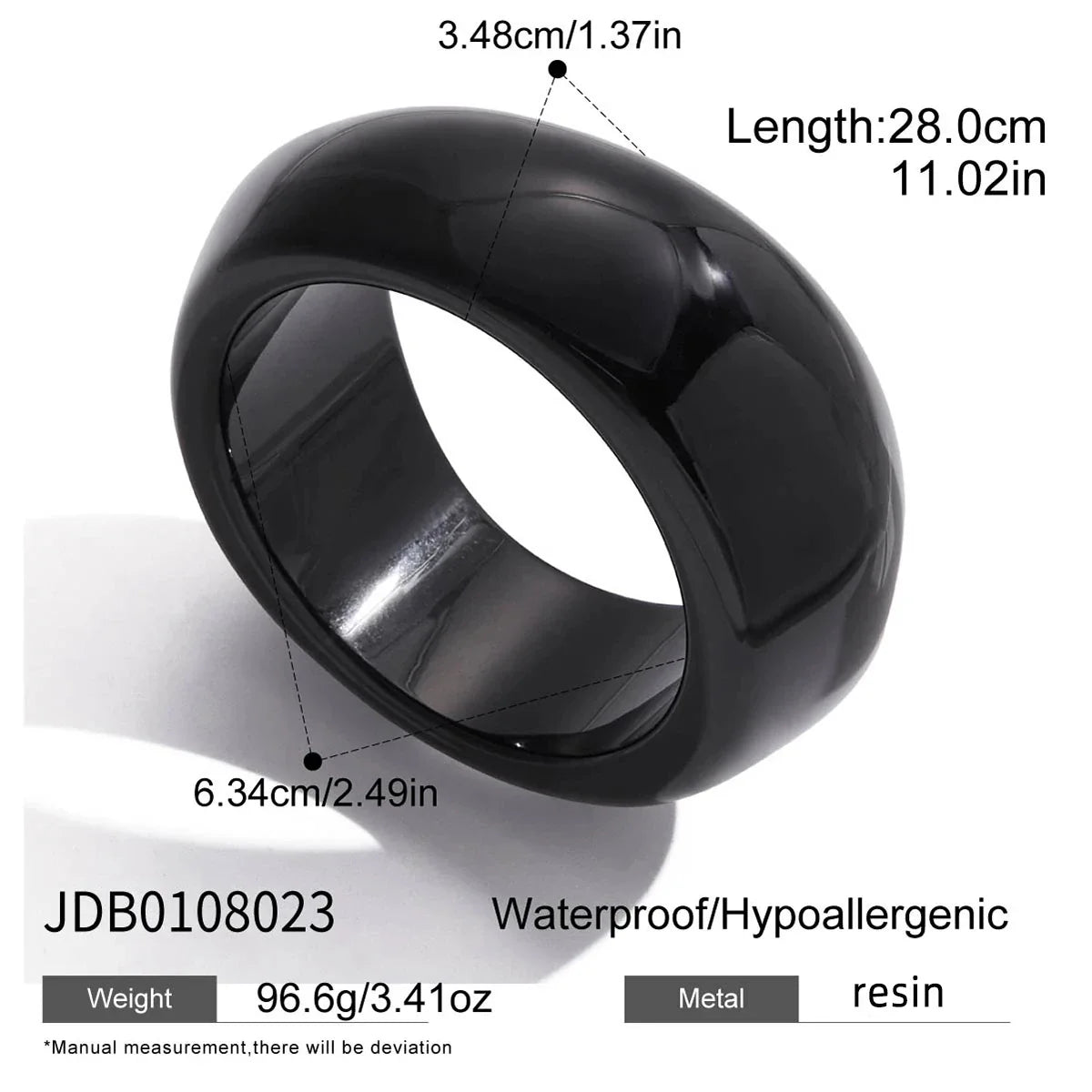 Acrylic black bangle