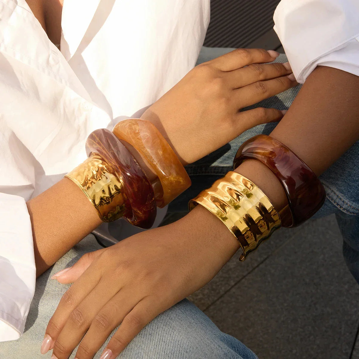 Acrylic brown bangle