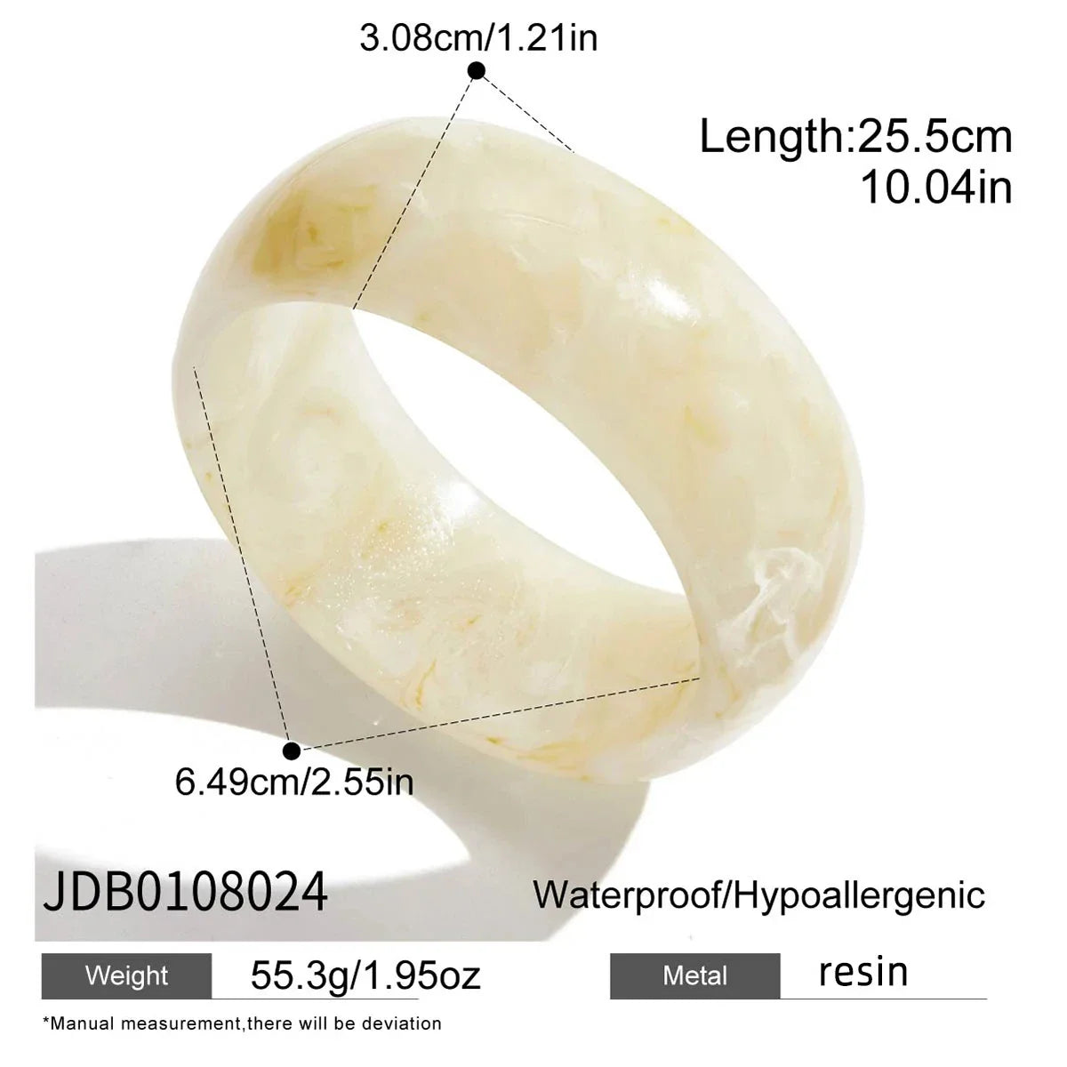 Acrylic white bangle