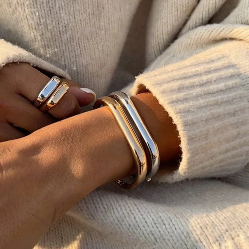 Bold gold statement bracelet