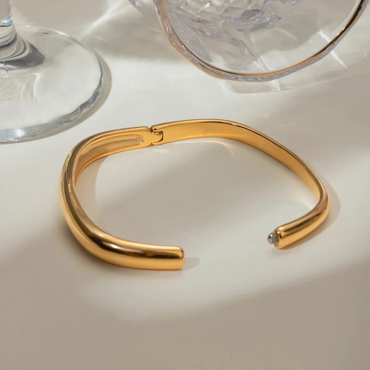 Bold gold statement bracelet