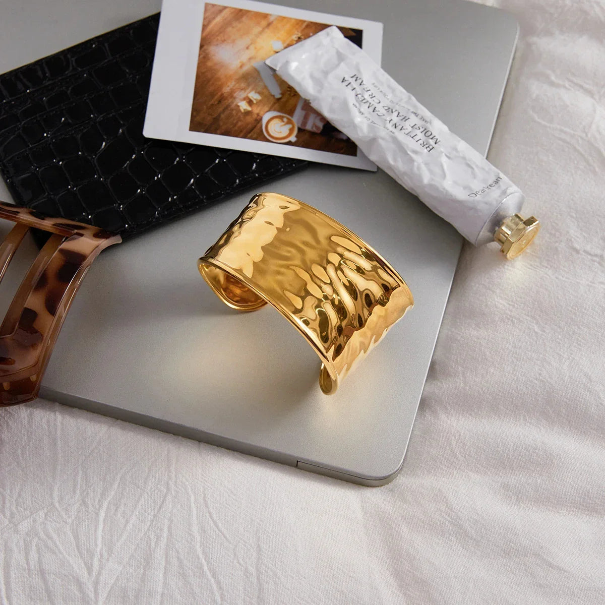 Waved statement bangle
