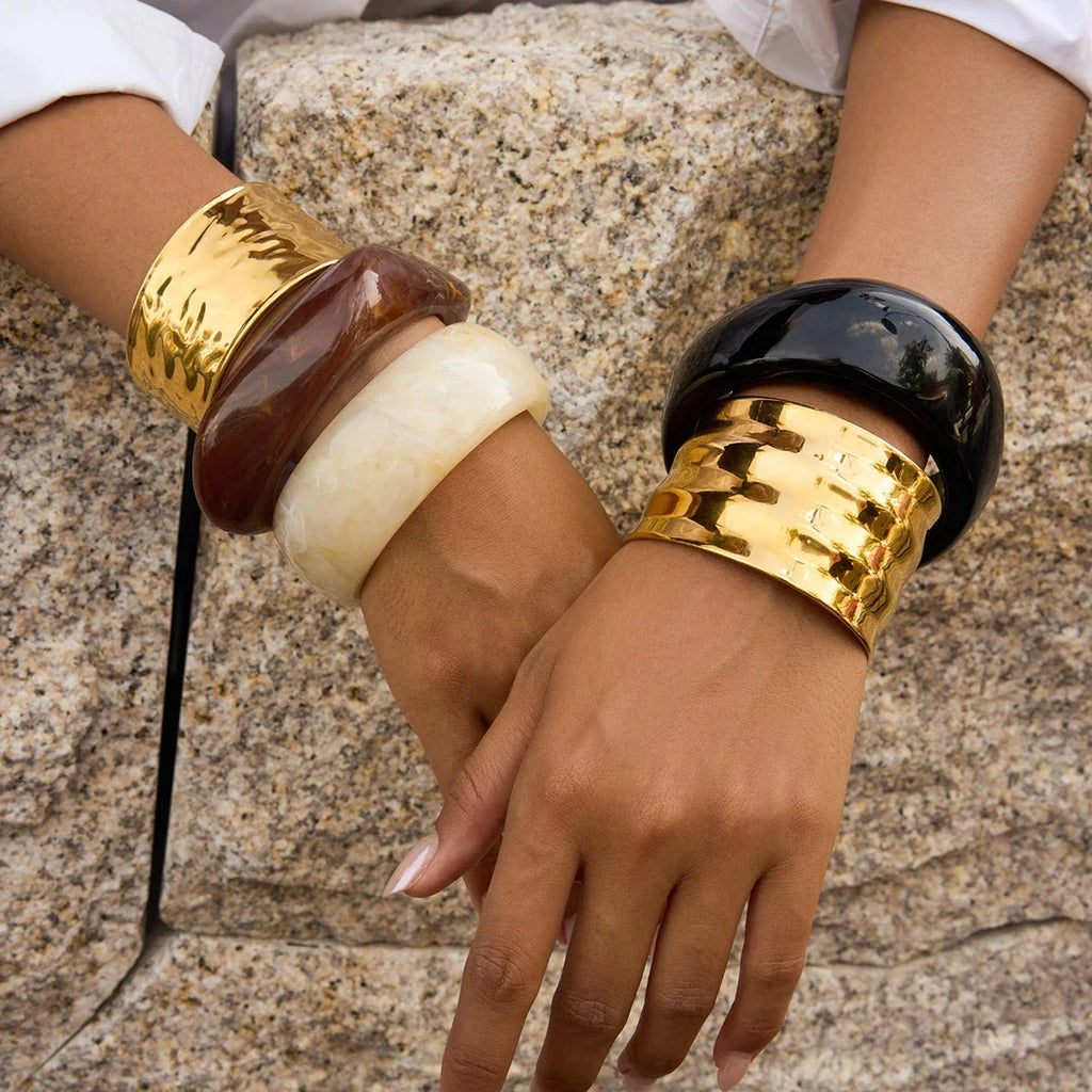Waved statement bangle